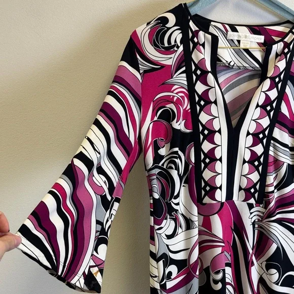 Boston Proper Pink and Black Striped Dress - Picture 4 of 4